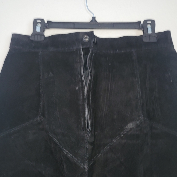 Vintage Global Identity Women's Size 13 Suede Leather G-III Black Skirt - Picture 5 of 11